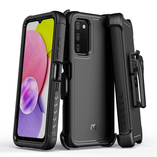 MyBat Pro Maverick Series Case w/ Holster for Samsung Galaxy A037U / A03S - Black