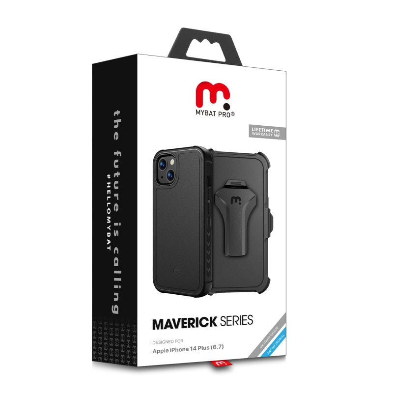 MYBAT Pro Maverick Series MagSafe Case w/ Holster and Tempered Glass for Apple iPhone 14 Plus (6.7)iPhone 14 Plus