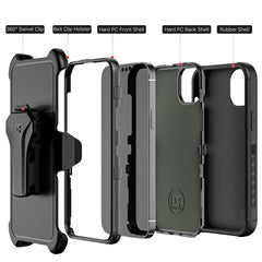 MYBAT Pro Maverick Series MagSafe Case w/ Holster and Tempered Glass for Apple iPhone 14 Plus (6.7)iPhone 14 Plus