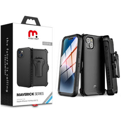 MYBAT Pro Maverick Series MagSafe Case w/ Holster and Tempered Glass for Apple iPhone 14 Plus (6.7)iPhone 14 Plus