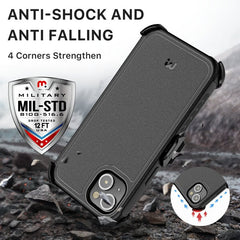 MYBAT Pro Maverick Series MagSafe Case w/ Holster and Tempered Glass for Apple iPhone 14 Plus (6.7)iPhone 14 Plus
