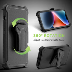 MYBAT Pro Maverick Series MagSafe Case w/ Holster and Tempered Glass for Apple iPhone 14 Plus (6.7)iPhone 14 Plus