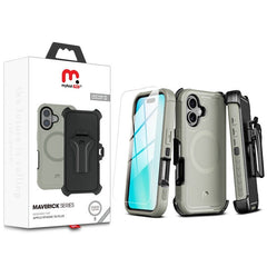 MyBat Pro Maverick Series MagSafe Case w/ Holster and Tempered Glass for Apple iPhone 16 PlusiPhone 16 Plus
