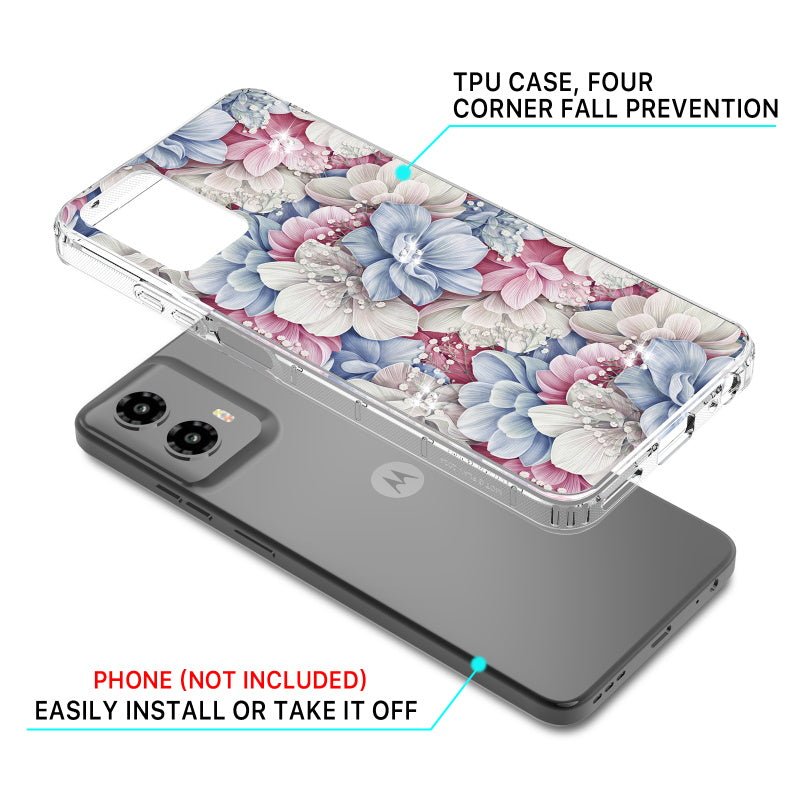 MyBat Pro Mood Series Case (with Diamonds) for Motorola Moto G 5G (2024) - Floral Gems