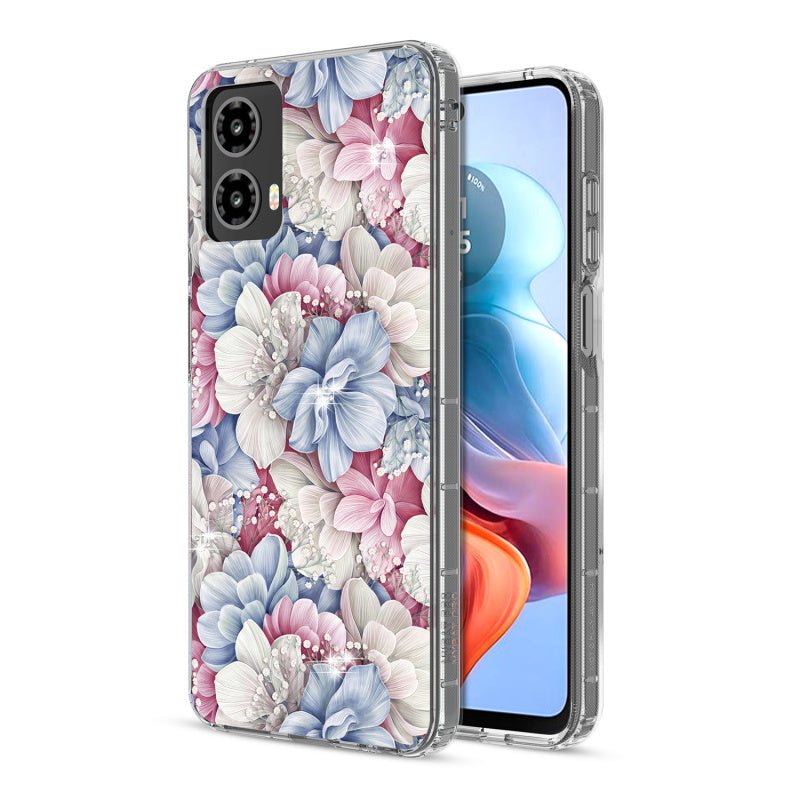 MyBat Pro Mood Series Case (with Diamonds) for Motorola Moto G 5G (2024) - Floral Gems
