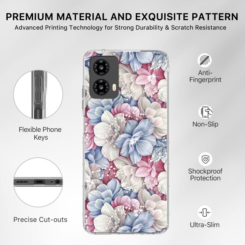 MyBat Pro Mood Series Case (with Diamonds) for Motorola Moto G 5G (2024) - Floral Gems
