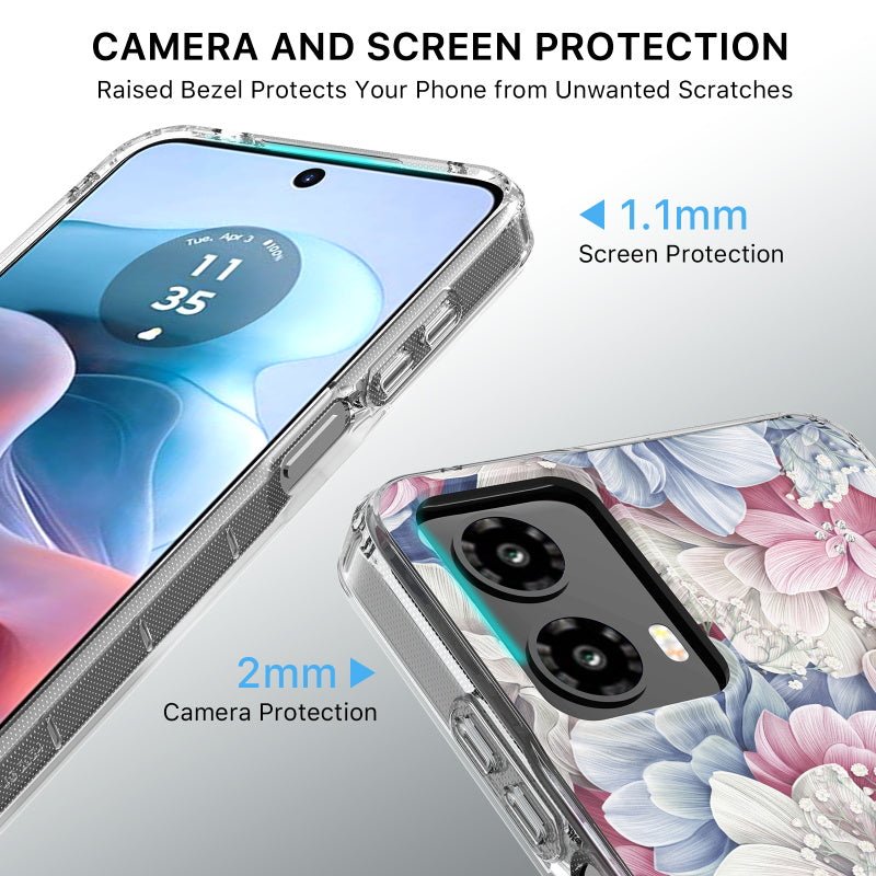 MyBat Pro Mood Series Case (with Diamonds) for Motorola Moto G 5G (2024) - Floral Gems