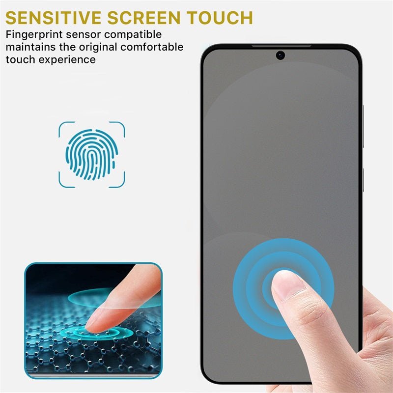 MyBat Pro Privacy Full Coverage Tempered Glass Screen Protector (Fingerprint Unlock) for Samsung Galaxy S25 / Galaxy S24 - Black - MyBat Pro