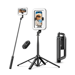 MyBat Pro Selfie Ring Light with 72" Tripod Stand - Extendable Selfie Stick with Light for Phone, Live Streaming, Makeup, Travel, Gaming, Video, Includes Phone Holder& USB - C Powered - 1 - Year WarrantyMyBat Pro