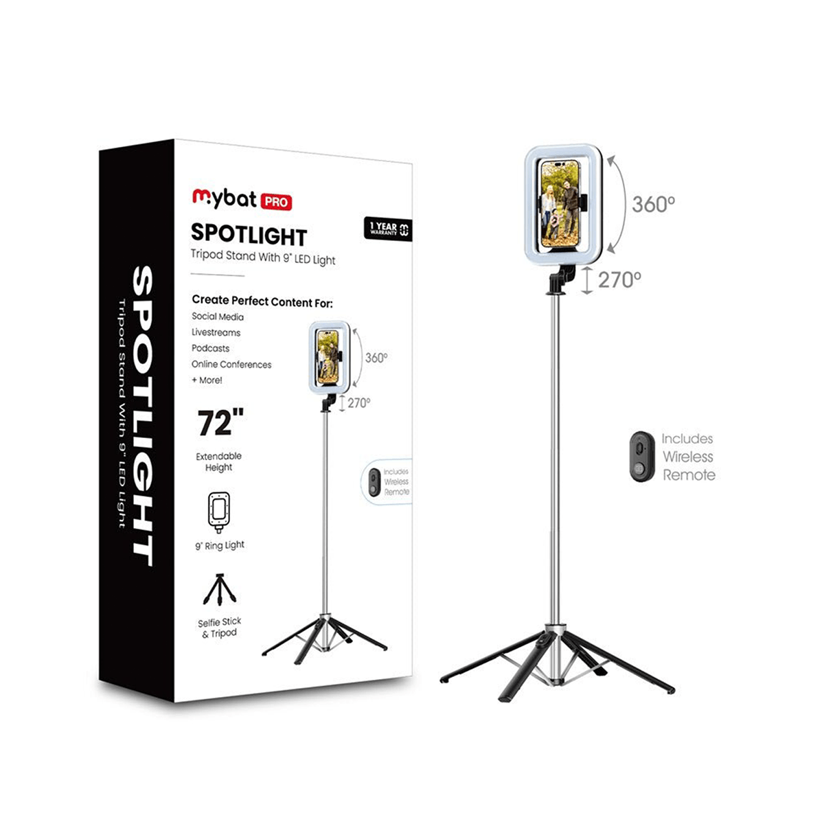 Aro De Luz Aureday 14'' Selfie Ring Light With 62'' Tripod Stand