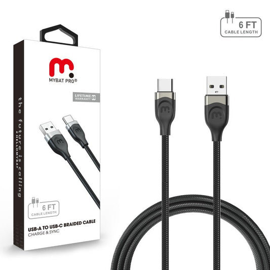 MyBat Pro USB - A to USB - C Braided Cable (L=6 FT)MyBat Pro