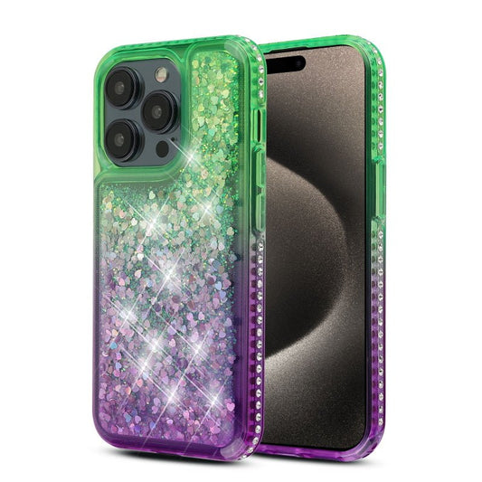 MyBat Quicksand Glitter with Diamonds Protector Cover for Apple iPhone 15 Pro (6.1)iPhone 15 Pro