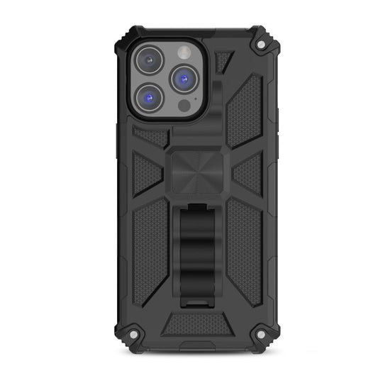 MyBat Pro Sturdy Hybrid Protector Cover (with Stand) for Apple iPhone 14 Pro (6.1) - Black / BlackiPhone 14 Pro