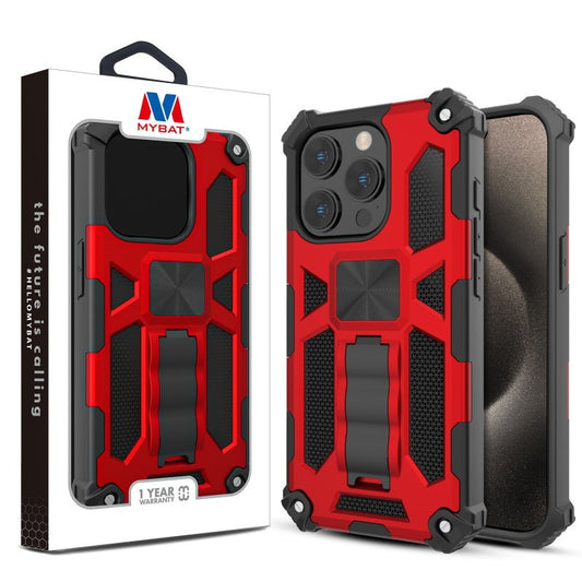 MyBat Pro Sturdy Hybrid Protector Cover (with Stand) for Apple iPhone 15 Pro (6.1)iPhone 15 Pro