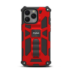 MyBat Sturdy Hybrid Protector Cover (with Stand) for Apple iPhone 16 Pro Max - Red / Black - MyBat Pro