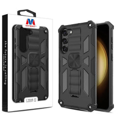 MyBat Sturdy Hybrid Protector Cover (with Stand) for Samsung Galaxy S23 Plus - Red / Black