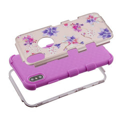 MyBat TUFF Series Case for Apple iPhone XS Max - Purple Stargazers Textured Rose Gold / Electric Purple
