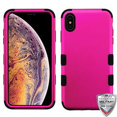 MyBat TUFF Series Case for Apple iPhone XS Max - Rubberized Teal Green / Electric Pink