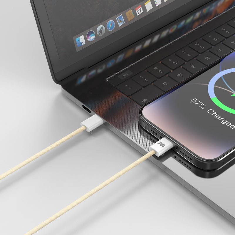 MyBat USB - C to USB - C Premium Braided Cable (L=3 FT) - Pink - MyBat Pro
