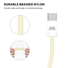 MyBat USB - C to USB - C Premium Braided Cable (L=3 FT) - Pink - MyBat Pro