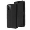 Black Smooth Element Wallet Case with Magnetic Closure Strap for Apple iPhone 11 Pro.