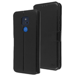 Black Smooth Element Wallet Case for Motorola Moto G Play (2021).