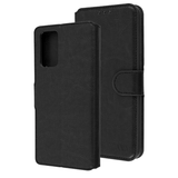 Black Smooth Element Wallet Case with Magnetic Closure Strap for Samsung Galaxy Note 20.