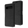 Black Smooth Element Wallet Case with Magnetic Closure Strap for Samsung Galaxy S10 5G.