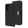 Black Sleek Xtra Wallet Case With Magnetic Closure Strap for Samsung Galaxy S21 Ultra.