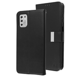 Black Sleek Xtra Wallet Case With Magnetic Closure Strap for Motorola Moto G Stylus (2021).