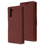 Brown Smooth Element Wallet Case with Magnetic Closure Strap for Samsung Galaxy Note 10.