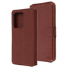 Brown Smooth Element Wallet Case with Magnetic Closure Strap for Samsung Galaxy S20 Ultra.