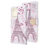 Eiffel Tower Diamond Wallet Case with Bedazzled Closure Strap for Samsung Galaxy Note 20