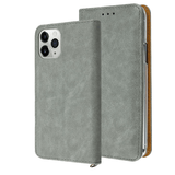 Light Gray Smooth Stitched Noble Wallet Folio Case for Apple iPhone 11 Pro.