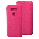 Smooth Element Wallet Case with Magnetic Closure Strap for LG G5.