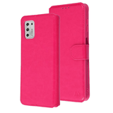 Hot Pink Smooth Element Wallet Case with Magnetic Closure Strap for Motorola Moto G Stylus (2021).