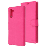 Hot Pink Smooth Element Wallet Case with Magnetic Closure Strap for Samsung Galaxy Note 10.
