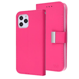 Hot Pink Sleek Xtra Wallet Case With Magnetic Closure Strap for Apple iPhone 12 Pro Max.