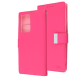Hot Pink Sleek Xtra Wallet Case With Magnetic Closure Strap for Samsung Galaxy Note 20 Ultra. 