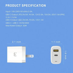 30W Power Delivery Dual Port Wall ChargerMyBat Pro