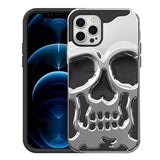 Silver and Black Skull Case for Apple iPhone 12 & iPhone 12 Pro.