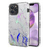 White marble with liquid graffiti paint splatter shock absorbent case for the Apple iPhone 12 Pro Max
