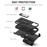 MYBAT Pro Designed for iPhone 13 Pro Max Case with Stand, 6.7 inch, Shockproof Stealth Series, Support Magnetic Car Mount, Double Layer Heavy Duty Military Grade Drop Protective-Black