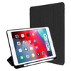 Black foldable shock resistant tablet case with built in apple pencil holder for the Apple iPad 9.7