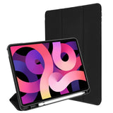 Black foldable tablet cover with built-in Apple Pencil Holder for the Apple iPad Air 10.9