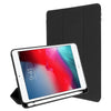 Black foldable shock resistant tablet case with built in apple pencil holder for the Apple iPad Mini 4