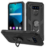 Black rugged case with magnetic back and ring stand for LG Harmony 4