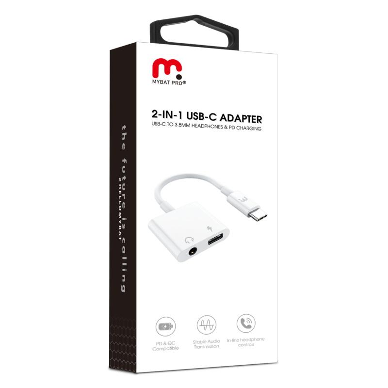 2-in-1 USB C to 3.5mm Headphone Audio Adapter