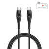 Black 6 foot braided USB-C to USB-C quick charging cable