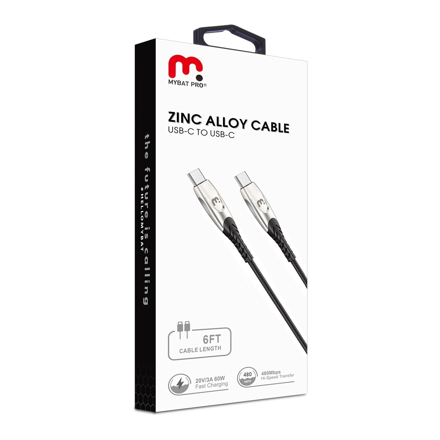 USB - C to USB - C Zinc Alloy Quick Charging Braided CableMyBat Pro